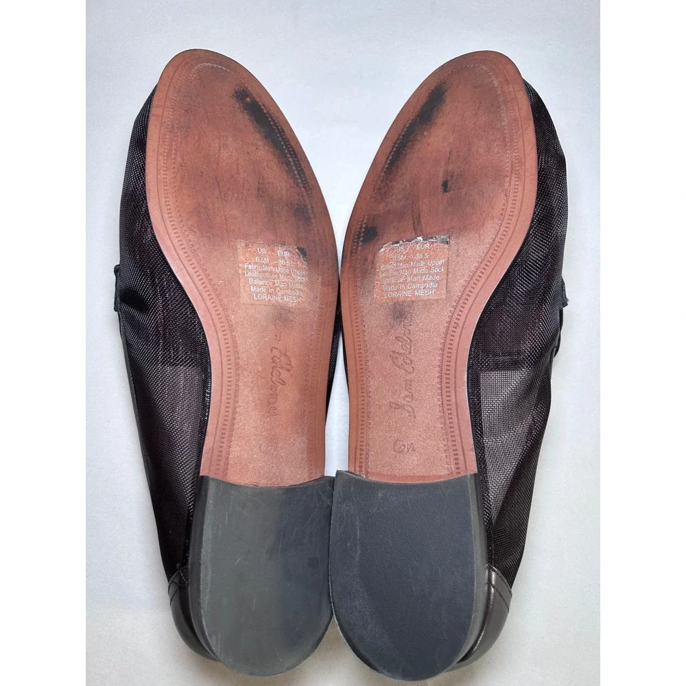 Sam Edelman Loraine Mesh Bit Loafers Dark Brown Sheer Flats Chocolate Gold 6.5